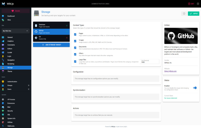 Wiki.js 3.0 Feature Preview - Storage